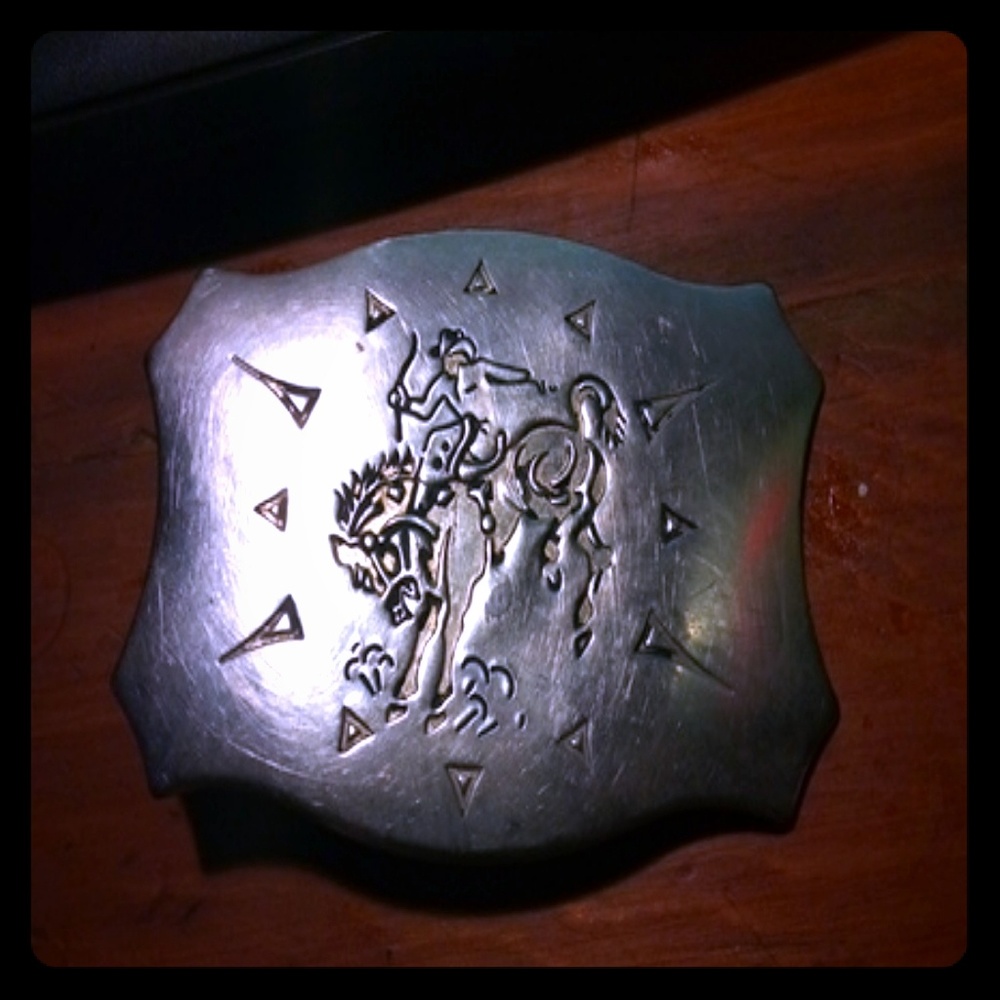 Vintage Silver Western Belt Buckle